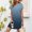 Light Blue, variant on Crunowin V-neck Dress for Women Causal Gradient Color Short Sleeve Summer T-shirt Dress Blue Size L