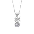 thumbnail image 2 of Delight Jewelry Silvertone Raphael Angel - Round Seal Silver tone Bow Heart Necklace, 2 of 4