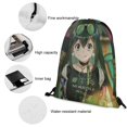 thumbnail image 4 of Tsuyu Asui Drawstring Backpack Water Resistant String Bag Sackpack Cinch for Sports, Gym, Travel, Swimming, Yoga, Beach, 4 of 8