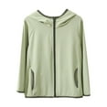 thumbnail image 3 of Bovxnpu Boys Girls Tops Lightweight Long Sleeve Zip Up Hoodie Jacket, Girls Thin Zip-Up Hoodie Sun Protection Jacket Hooded Shirt Pockets Running Outdoor 3-4 Years, 3 of 6