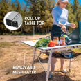 thumbnail image 4 of Camping Table Portable Foldable with Adjustable Legs, Aluminum Folding Table Roll Up Table with Carrying Bag for Outdoor, Beach, Picnic, Backyards, BBQ and Party, Silver, Big, 4 of 20