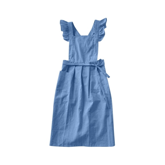 Rustic Style Kitchen Apron for Cooking and Baking,Stain-Resistant Adjustable Bib Apron for Women,Floral Pastoral Design for Home Use