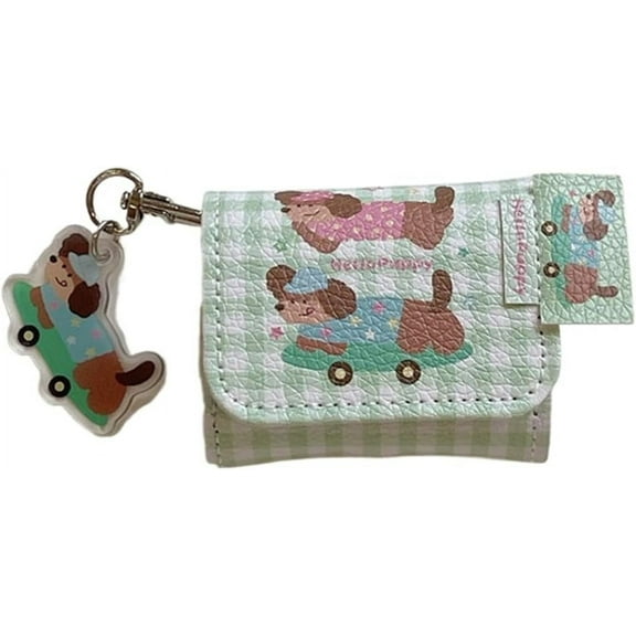 Leather Mini Bag Compatible with AirPods Pro 2 Generation and AirPods Pro Cover,Cute Cherry Dogs Design Headphone Protective Case with KeyChain for Boys Girls