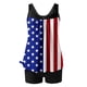 thumbnail image 3 of Traje de baño de dos piezas para mujer, trajes de baño para mujer, traje de baño de dos piezas de cintura alta, estilo conservador y moderno con estampado del Día de la Independencia para mujer., 3 of 3