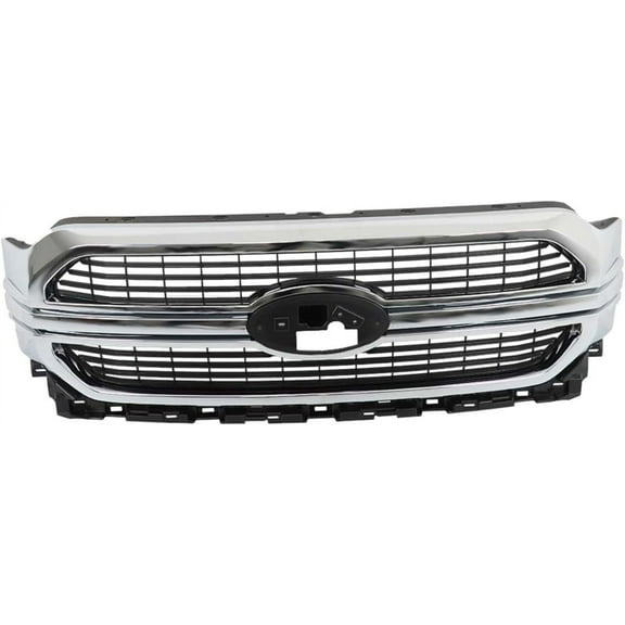 labwork Front Bumper Grille Upper Grill Replacement for 2021 2022 F-150 Chrome Model