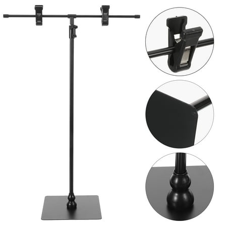 AURARMLET Sturdy Black Banner Stand with Adjustable Height for Store and Supermarket