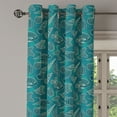 thumbnail image 2 of Ambesonne Sea Shells Grommet Curtain, Ocean Line Design, 50" x 72", Petrol Blue Teal Beige, 2 of 6