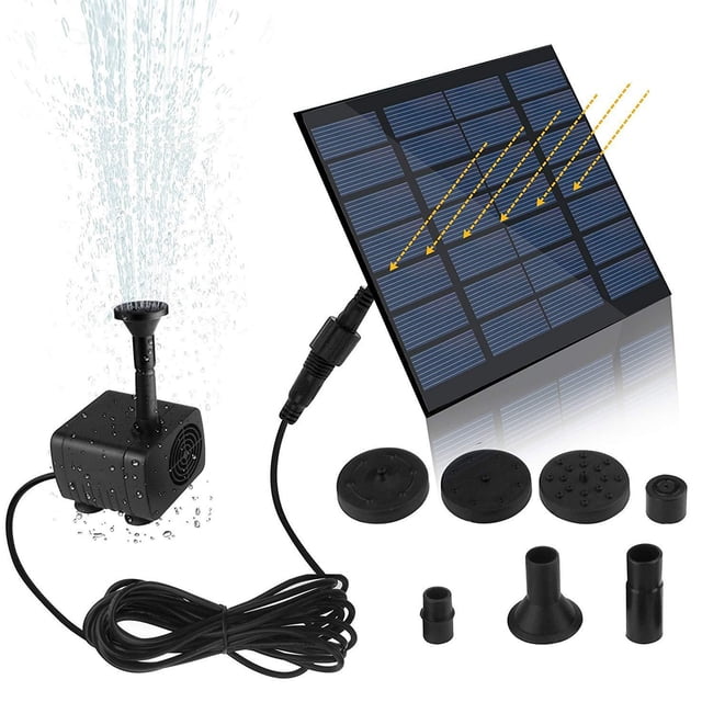 Fuente solar, fuente exterior, baño para pájaros, fuente para piscina, jardín, fuente para piscina, decoración de patio