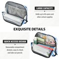 thumbnail image 5 of Standing Pencil Case with Base Large Capacity Stationery Pouch Pen Bag with Zipper for Women Men Blue Butterfly Pattern, 5 of 7