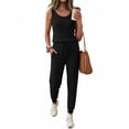 thumbnail image 2 of Ekouaer Jumpsuits for Women Casual Summer Sleeveless 2026 Ribbed One Piece Romper Dressy Vacation Clothes Travel Outfits, 2 of 6