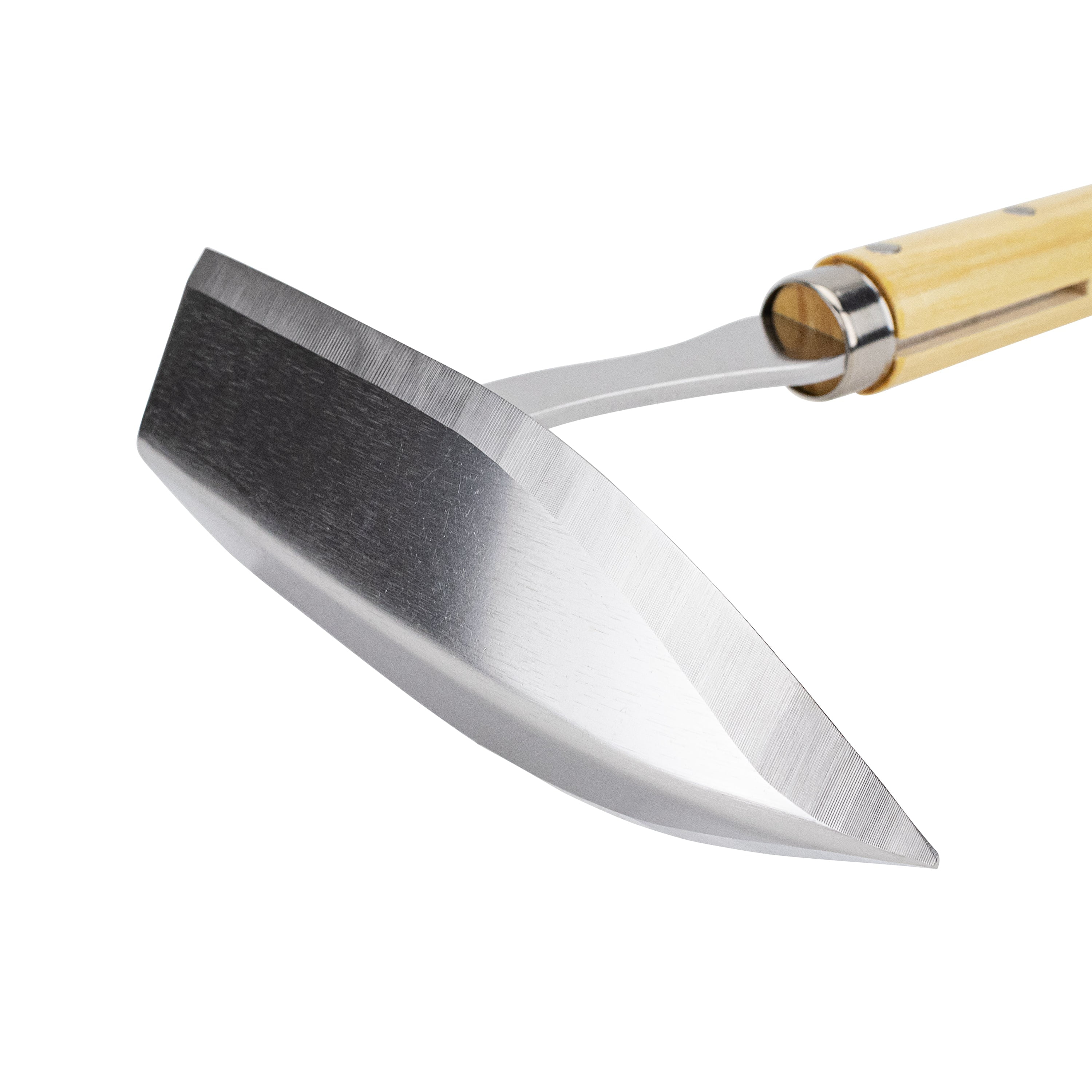 Nisaku Japanese Stainless Steel Semi-Long Triangle Hoe, 5.5-inch Blade, Sankaku
