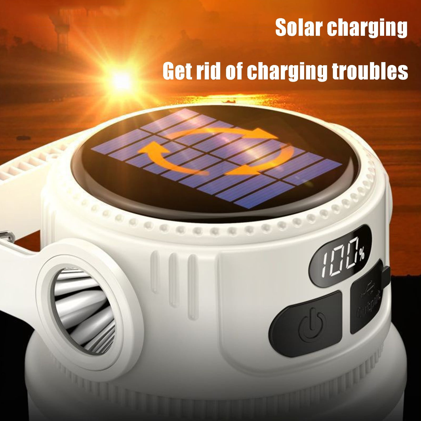 Solar Camping Led Lamp, 360 Survival Camping Lantern, Usb Rechargeable Tent Light Outdoor Hiking Remote Lantern, Large Capacity Solar Lantern for Hiking, Camping, Home, Patio, Yard, Gazebo