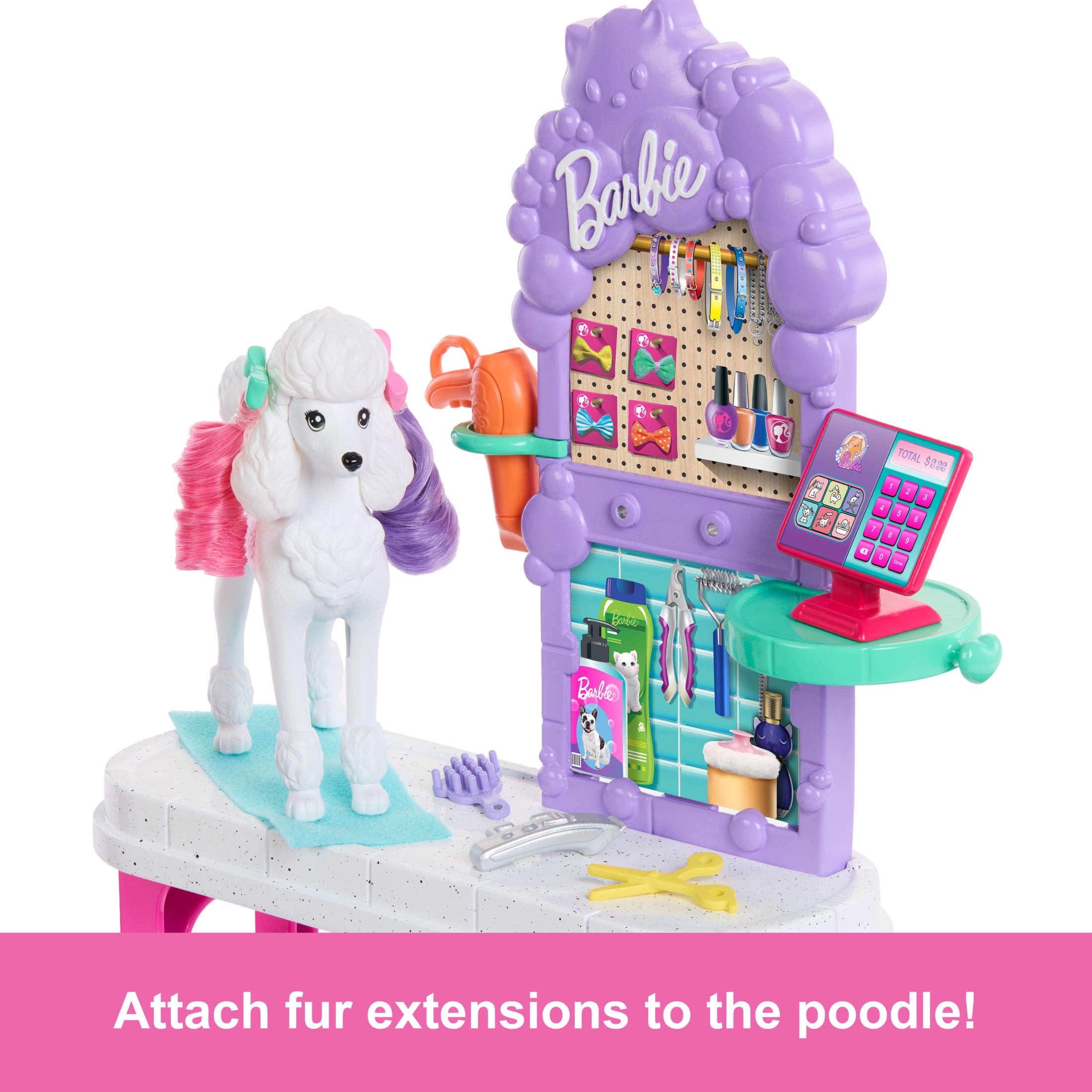 Barbie World Paw Spa Playset with 3 Pets, Wash and Groom Stations [Walmart Exclusive]