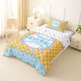 thumbnail image 3 of Erosebridal Light Blue Waffle Baseball & Bat Logo Graphic Twin Comforter Sets 3-Piece, Baseball Graphic Bedding Set for Boys And Girls Kids,Super Cozy Room Decor, 3 of 6