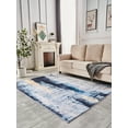 thumbnail image 6 of Amazing Rugs, LLC. "Zara Contemporary" Washable Super Soft Area Rug with Abstract Design Blue/Yellow/Grey 3' x 5' Abstract 0.76 - 1 inch Stain, 6 of 11