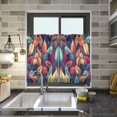 thumbnail image 4 of Yayeee Kitchen Curtains Tier Pair Light Filtering 27"x24" Rod Pocket Short Cafe Window Panel, Blue Vibrant Leaves Pattern, 4 of 7