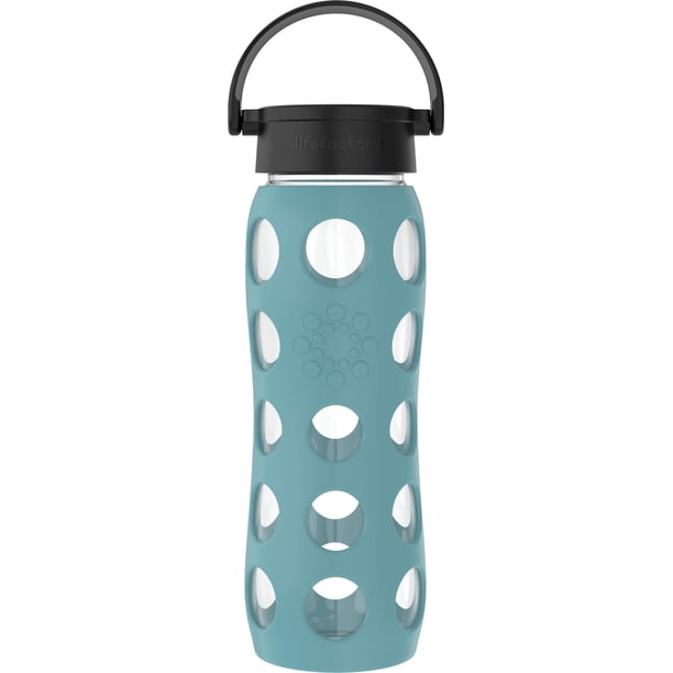 Botella de agua Lifefactory de vidrio de 650 ml con tapa clásica, color verde azulado
