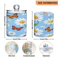 thumbnail image 2 of 4 Pack Qtip Holder Dispenser Butterfly Flying in Daisy Sea Clear Plastic Storage Apothecary Jars for Cotton Swabs Balls Pads Floss, 2 of 7
