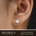 thumbnail image 5 of JeenMata Lab Grown Diamond Earrings 1 Carat Round Cut 18K White Gold Plated Solitaire Studs for Women, 5 of 9
