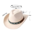 thumbnail image 3 of Straw Cowboy Hats For Women - Western Cowboy Hat For Men And Women Stylish Wide Brim Hat With Beaded Band Classic Hat For Outdoor Country Fashion,Beige,One Size, 3 of 3