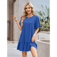 thumbnail image 4 of Vestido de Cuello Redondo y Corta Azul Oscuro M, 4 of 7