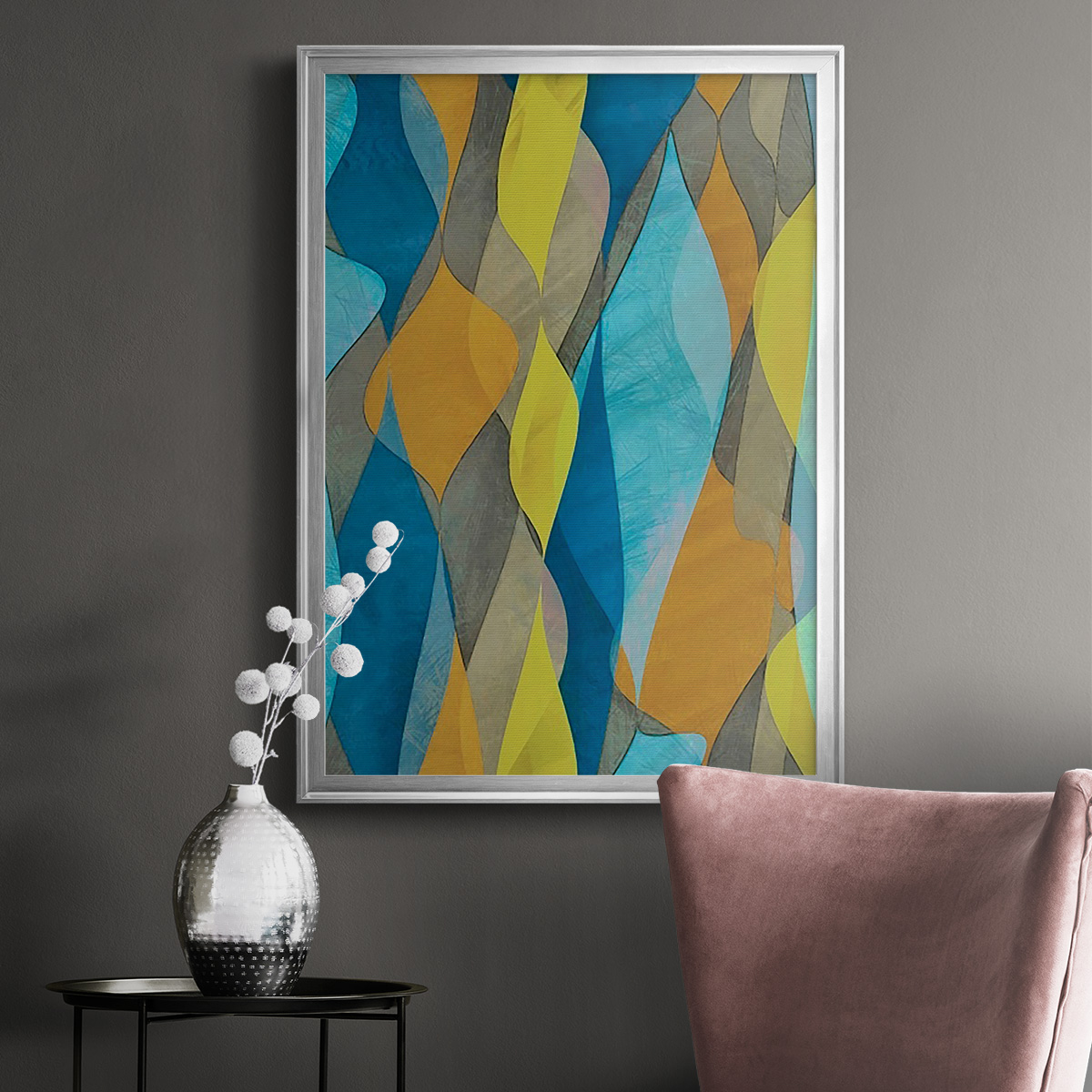 Colorful Cascade I Premium Framed Print, in Gold, Black, or Silver - Ready to Hang