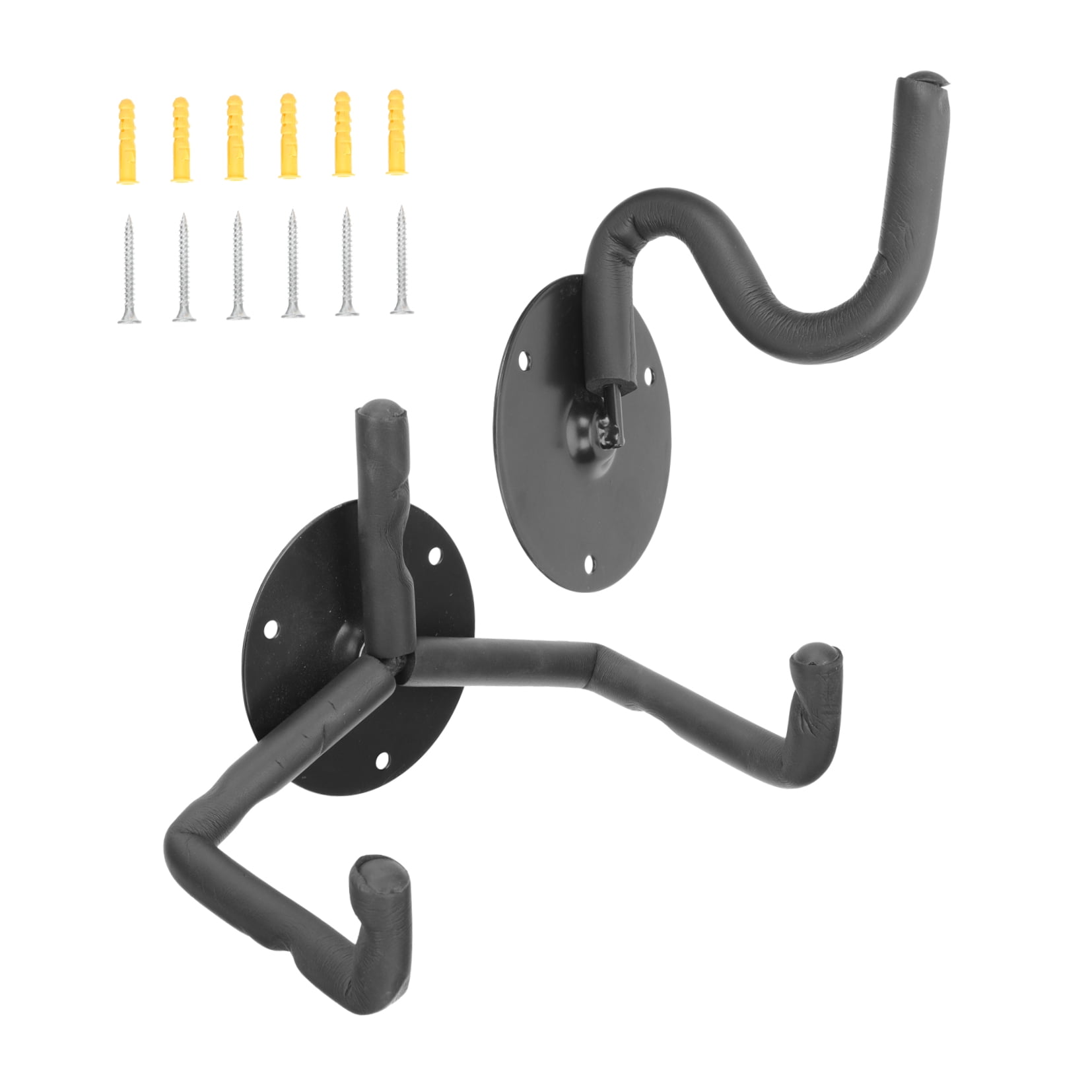 Mobutofu 1Set Black Metal Horizontal Guitar Wall Mount Holder for Bass Ukulele with Screw Set
