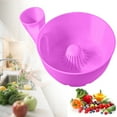 thumbnail image 2 of 1 Pc 3D Printed Automatic Fruit Washer Bowl with Strainer Portable Fruit Washing Spinner Bowls Draining Fruits and Veggies Cleaner Device Multipurpose Rinse Basket for Kitchen, 5.51"x4.33", Pink, 2 of 5