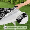 thumbnail image 5 of Black Gothic Skull Bat Pattern Round Fitted Tablecloth with Elastic Edge,Dining Table Cover Waterproof,Outdoor Round Tablecloth for Camping,Dining,Indoor and Outdoor, 5 of 7