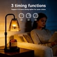 thumbnail image 5 of Metdark Candle Warmer Lamp, Black, Timer, Dimmable, Glass Shade, 5 of 9
