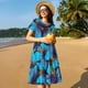 thumbnail image 4 of Balery Blue Butterflies Vestidos sueltos de manga corta para mujer, vestidos de verano 2025, vestidos casuales de corte A con vuelo., 4 of 6