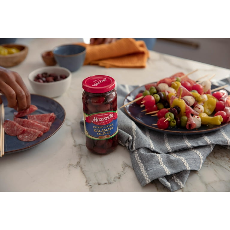Mezzetta Pitted Greek Kalamata Olives 9.5 oz Jar, Deep Purple