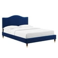 thumbnail image 2 of Modway Juniper Channel Tufted Performance Velvet King Platform Bed in Navy, 2 of 10