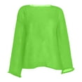 thumbnail image 4 of Spring And Summer New Female Thin Large Round Neck Trumpet Sleeve Knitted T Shirt Oversized Tees for Women Turtle Neck Top for Women Pack Women Shirt Loose Log Sleeve T Shirts for Women Athletic Tops, 4 of 4