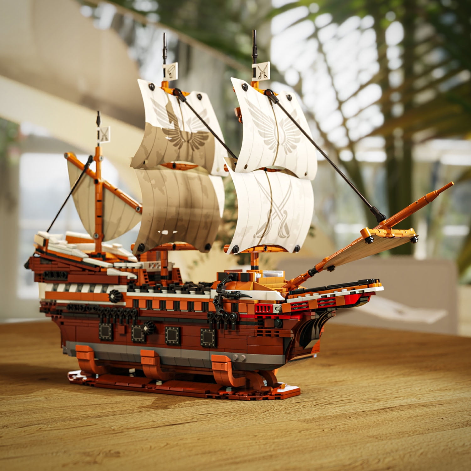 Honchoes Sailboat Building Set with LED Compatible with Lego Ship Model Toy for Adults 2284 Pcs
