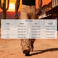 thumbnail image 3 of Men's Work Pants, Pants for Men Cowboy Western Pants Vintage Tassel Fringe Faux Suede Leather Trousers with Pockets Button Front Cowboy Costume Brown XXL, 3 of 8