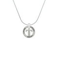 thumbnail image 2 of Delight Jewelry Silvertone Large Initial - T - Laugh Ring Charm Necklace, 18", 2 of 4