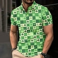 thumbnail image 2 of BiZtdJrK Back to School Sales, Big and Tall Tops for Men Novelty Golf Shirts Holiday Short Sleeve Button Down Lapel Blouse St Patricks Day Shamrock Printed Polos Shirt Multicolor XXXL, 2 of 6