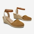 thumbnail image 5 of BURUDANI Women's Ankle Strap Closed Toe Espadrille Wedge Heels Sandals, 5 of 5