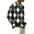 thumbnail image 4 of OIOLOYJM Long Sleeve Plaid Henley Shirts for Men Casual V-Neck Lightweight Golf Shirt Textured Ribbed Knit T Shirts Black XL, 4 of 6