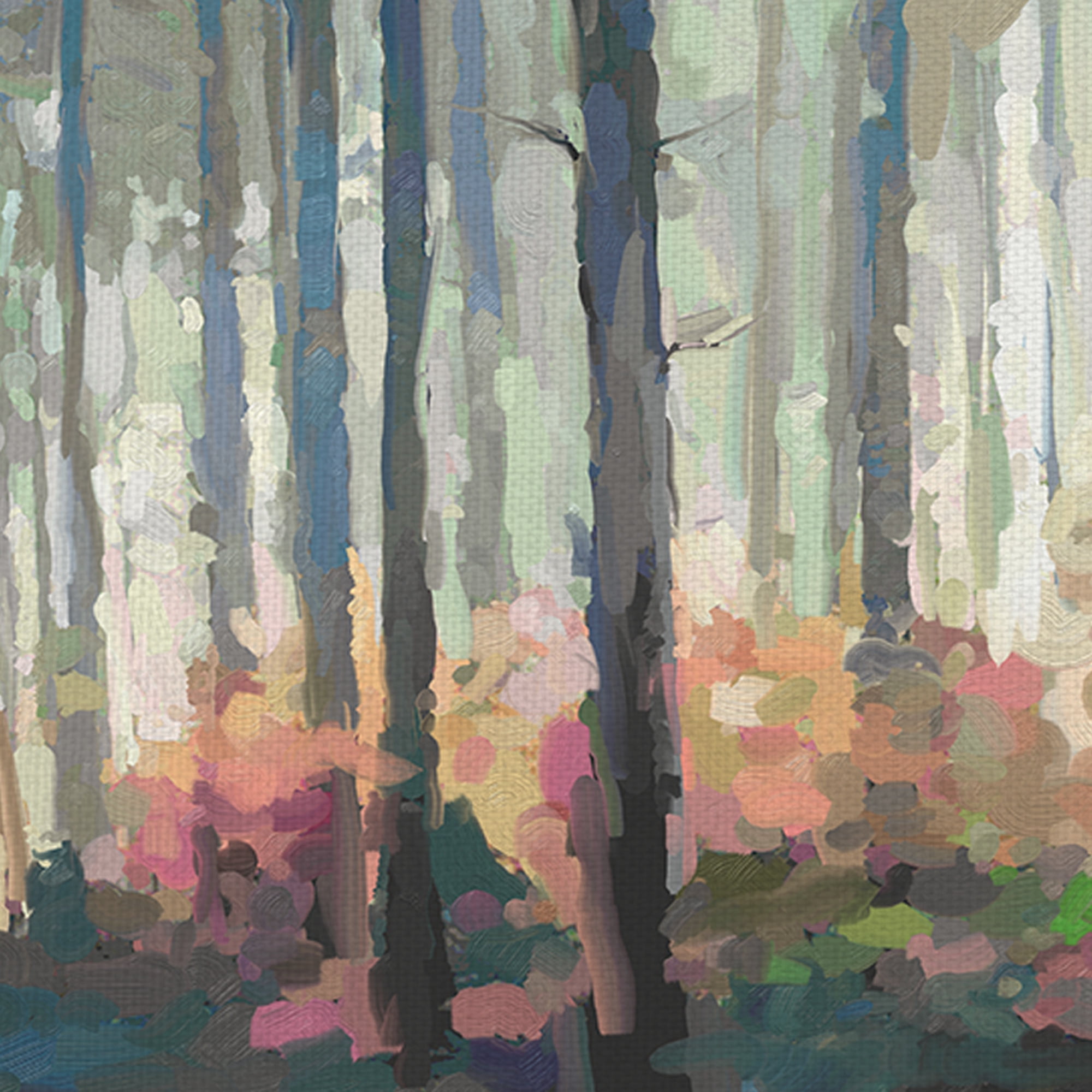 Masterpiece Art Gallery Woodland Journey Panel I Tall Forest Trees By Studio Arts Canvas Art Print 24" x 48"