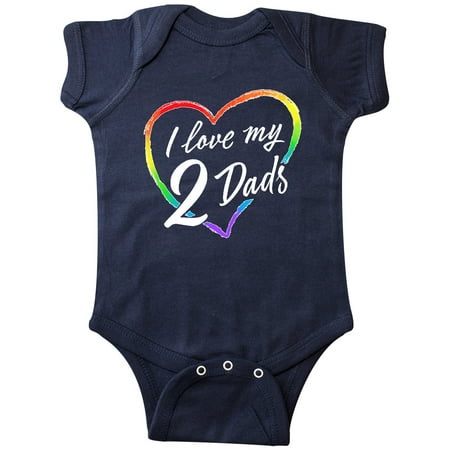 

Inktastic I Love My 2 Dads with Rainbow Heart Gift Baby Boy or Baby Girl Bodysuit