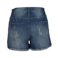 thumbnail image 4 of Jewelreauty Women Denim Shorts Casual Button Graphic Cut Out Ripped Jean Shorts with Pockets, 4 of 9