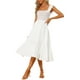 thumbnail image 4 of Vestido midi bohemio de tirantes con volantes y escote cuadrado para mujer INSPIRE CHIC, color blanco, talla 3XL, 4 of 6