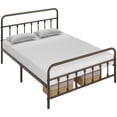 thumbnail image 3 of Alden Design  Metal Platform Bed with High Headboard and Footboard, Bronze, Queen, 3 of 7