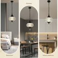 thumbnail image 5 of Bella Depot 11.2" Modern Crystal Dimmable Chandelier Luxuruy Black Lantern Pendant Light with LED Light, 5 of 9