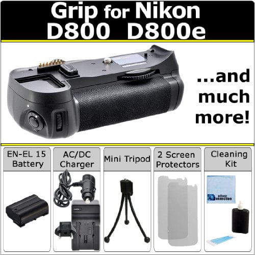 battery grip for nikon d800 d800e dslr cameras en el15 battery charger w travel adapter ecostconnection starter kit