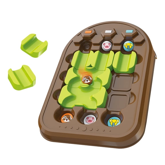 Animal Maze Logical Road Builder Games,STEM Educational Family Board Game,Brain Teasers Puzzles with 60 Challenge,Preschool Montessori Gifts for Kids Age 3+