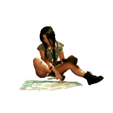 - LAMINATED POSTER Map Person Girl Female Woman Isolated Explorer Poster Print 24 x 36