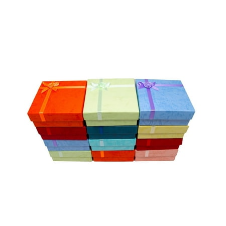 Small Jewelry Gift Boxes - Novel Box™ Cardboard Jewelry Gift Boxes With Rosebug Bows in Assorted Colors
